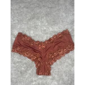 NWOT Victoria’s Secret Cheeky Burnt Orange Lace Panty XS Copper Bow 2017